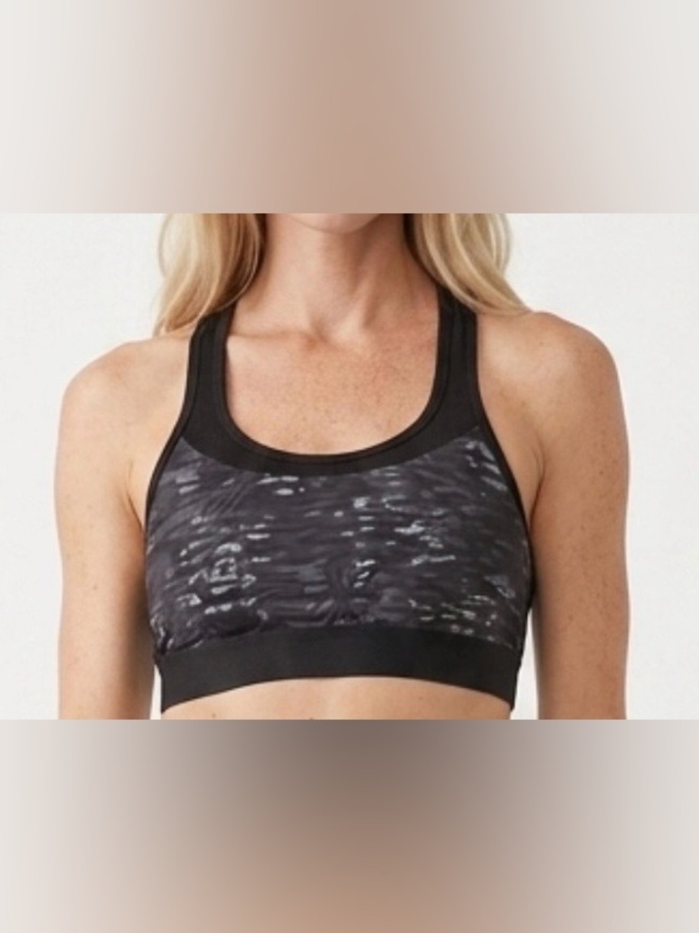 Champion Black Marble Racerback Sports Bra